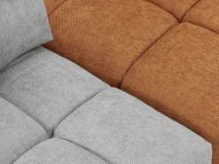 Sofá|Vente-unique Sofá de canto modular encosto função avança-recua tecido cinza-claro e terracota APOLIU Cinzento claro / Terracota