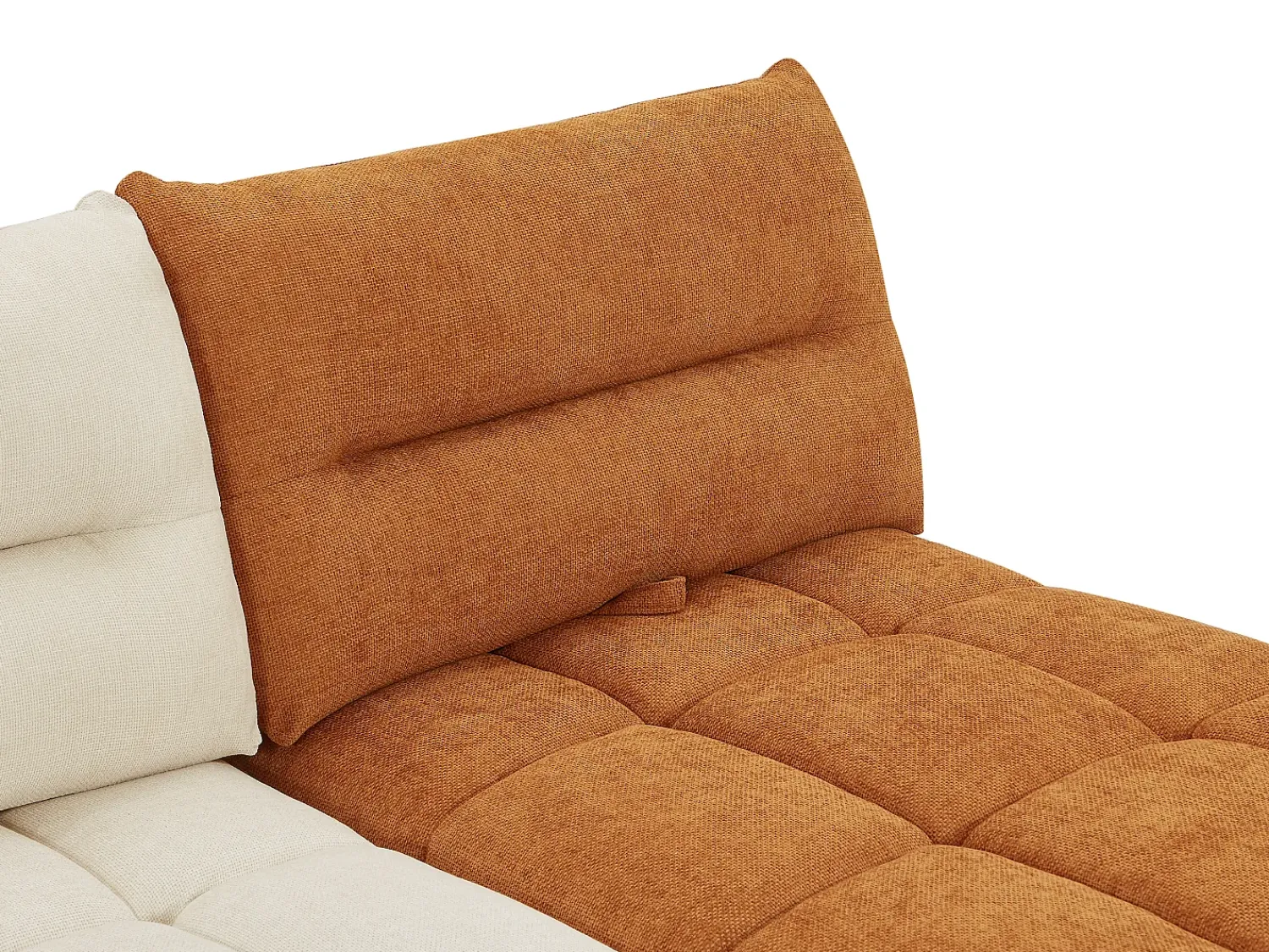 Sofá*Vente-unique Sofá de canto modular encosto função avança-recua tecido bege e terracota APOLIU Terracota / Bege