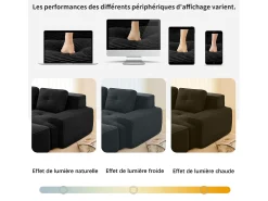 DripeX Sofá de Canto Modular Forma de U em Veludo cotelê, com 2 puffs e 3 almofadas, 293x177x69cm,^ Sofá