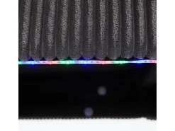 Sofá*DripeX Sofá de canto panorâmico em veludo - 4 lugares - com LED RGB e porta USB+Type-C - 265x135x88cm - Cinza Cinzento