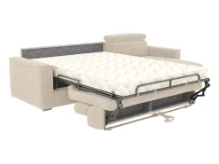 Sofá*Vente-unique Sofá de canto reversível abertura rápida conversível abertura rápida em tecido - Cama 160 cm - Colchão 18 cm VIZIR Bege