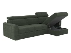 Sofá|Vente-unique Sofá de canto reversível conversível abertura rápida conversível em tecido - Cama 160 cm VIZIR Verde