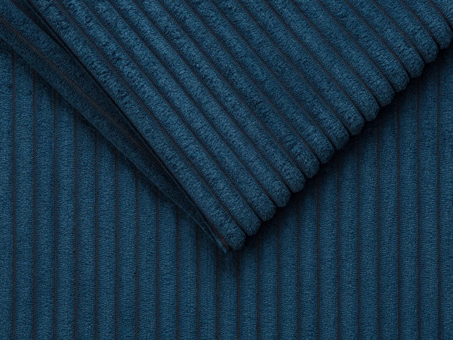 Sofá*Vente-unique Sofá de canto reversível convertível abertura rápida veludo canelado 140 cm - 14 cm CALITO Azul