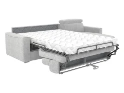 Sofá*Vente-unique Sofá de canto reversível conversível abertura rápida em tecido cinza claro - Cama 160 cm VIZIR Cinzento claro