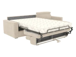 Outlet Vente-unique Sofá de canto reversível converível abertura rápida em tecido - Cama 140 cm VIZIR Bege