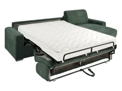 Sofá|Vente-unique Sofá de canto reversível convertível abertura rápida veludo canelado verde 160 cm 18 cm CALITO Verde pinho