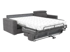 Online Vente-unique Sofá de canto reversível convertível abertura rápida em tecido cinza - Área de dormir 140 cm VIZIR Cinza antracite