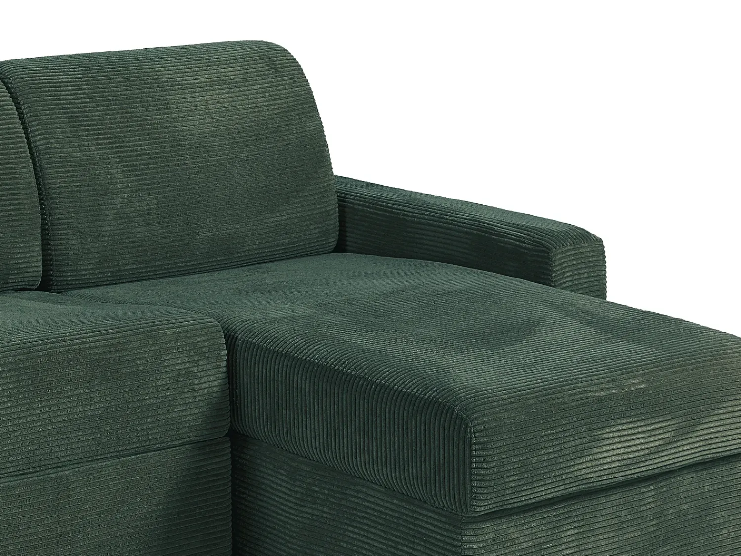 Sofá|Vente-unique Sofá de canto reversível convertível abertura rápida veludo canelado verde 140 cm 14 cm CALITO Verde pinho