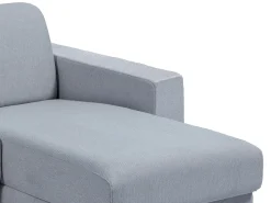 Sofá|Vente-unique Sofá de canto reversível convertível abertura rápida tecido cinzento - 160 cm - 22 cm - CALITO Cinzento claro / Cinzento