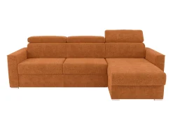 Online Vente-unique Sofá de canto reversível convertível abertura rápida em tecido terracotta - Cama 160 cm VIZIR Terracota