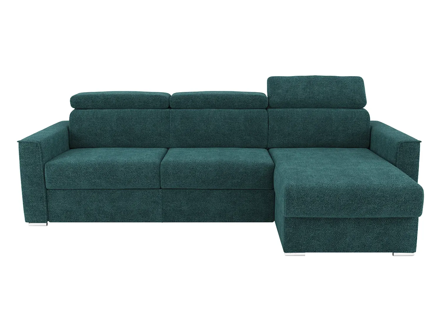 Vente-unique Sofá de canto reversível conversível abertura rápida em tecido azul - Cama 160 cm VIZIR^ Sofá