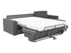 Vente-unique Sofá de canto reversível convertível abertura rápida em tecido cinza - Cama 140 cm VIZIR^ Sofá