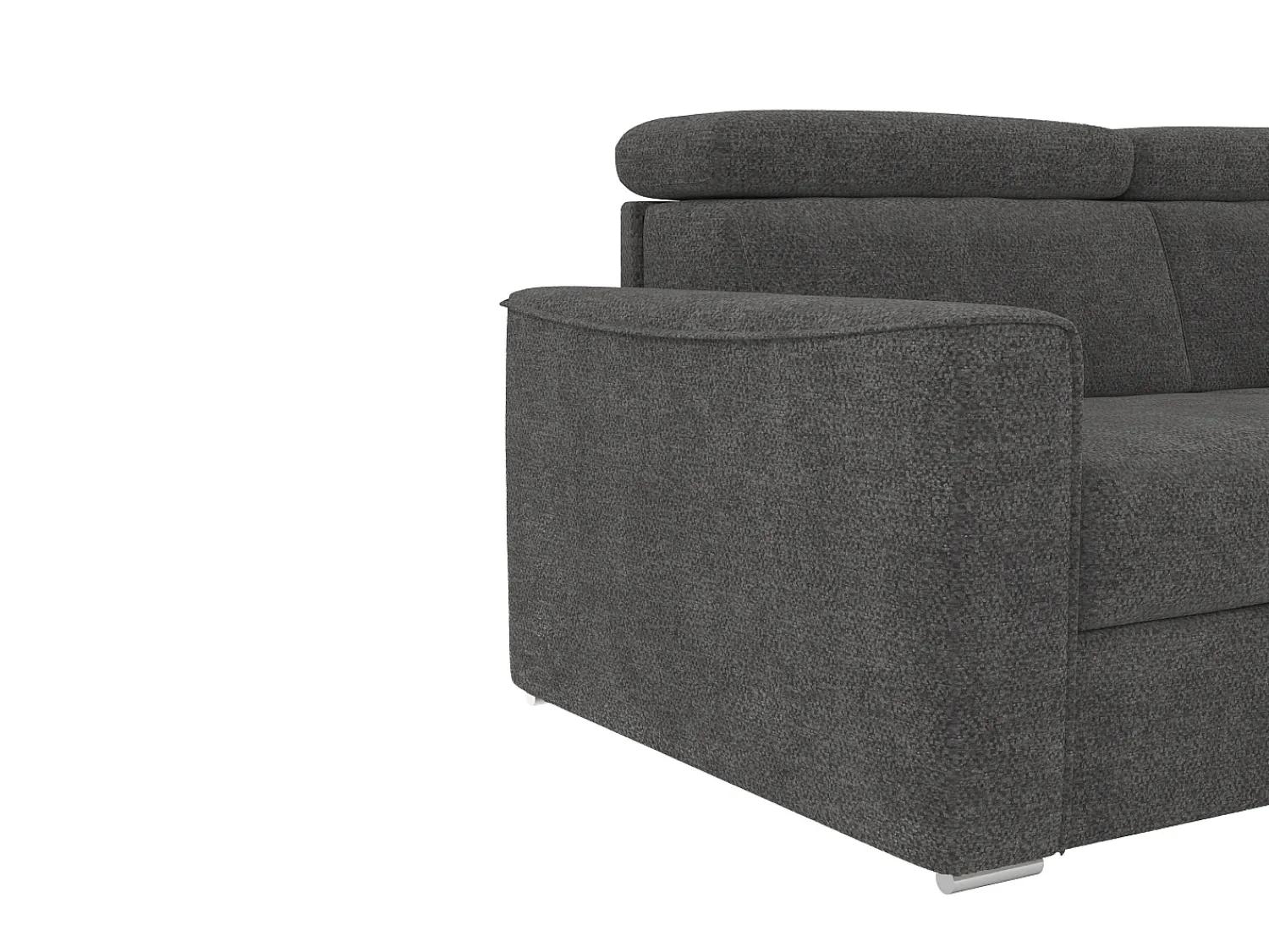 Vente-unique Sofá de canto reversível conversível abertura rápida em tecido cinza - Sofá-cama 160 cm VIZIR^ Sofá