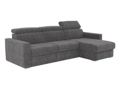 Vente-unique Sofá de canto reversível conversível abertura rápida em tecido cinza - Sofá-cama 160 cm VIZIR^ Sofá