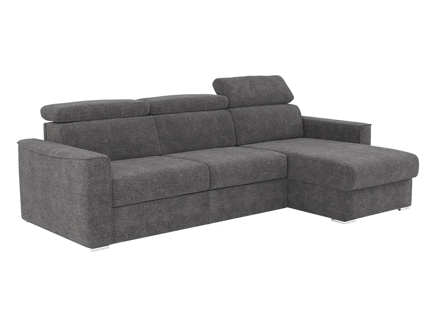Vente-unique Sofá de canto reversível conversível abertura rápida em tecido cinza - Sofá-cama 160 cm VIZIR^ Sofá