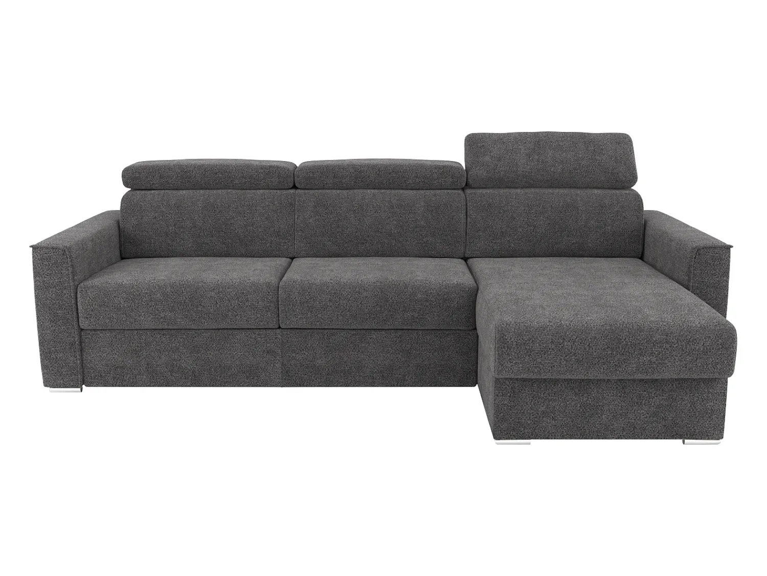 Vente-unique Sofá de canto reversível conversível abertura rápida em tecido cinza - Sofá-cama 160 cm VIZIR^ Sofá