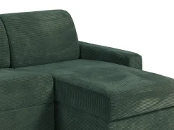 Sofá*Vente-unique Sofá de canto reversível convertível abertura rápida veludo canelado verde 140 cm 22 cm CALITO Verde pinho