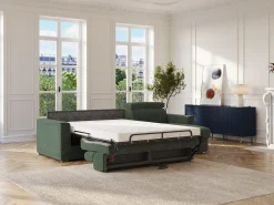 Vente-unique Sofá de canto reversível conversível abertura rápida em tecido - Cama 140 cm VIZIR^ Sofá