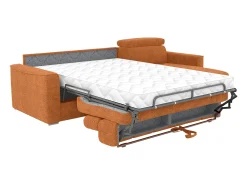 Sofá*Vente-unique Sofá de canto reversível conversível abertura rápida em tecido terracotta - Cama 160 cm VIZIR Terracota