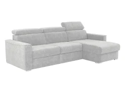 Vente-unique Sofá de canto reversível conversível abertura rápida em tecido cinza claro - Cama 160 cm VIZIR^ Sofá