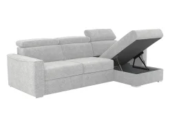 Vente-unique Sofá de canto reversível conversível abertura rápida em tecido cinza claro - Cama 160 cm VIZIR^ Sofá