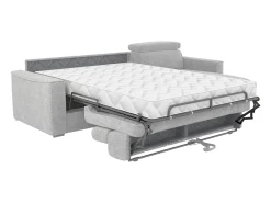 Sofá|Vente-unique Sofá de canto reversível conversível abertura rápida em tecido cinza claro - Espaço para dormir 160 cm VIZIR Cinzento claro