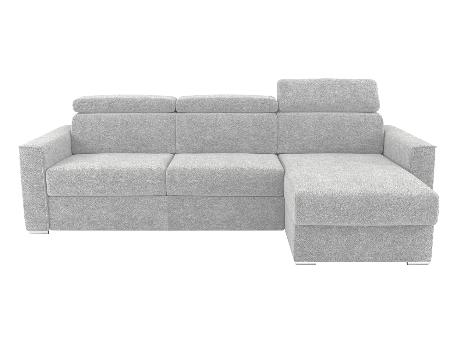 Sofá|Vente-unique Sofá de canto reversível conversível abertura rápida em tecido cinza claro - Espaço para dormir 160 cm VIZIR Cinzento claro