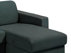Sofá|Vente-unique Sofá de canto reversível convertível abertura rápida tecido verde abeto - 160 cm - 14 cm - CALITO Verde pinho