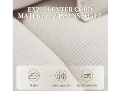 Sofá|Merax Sofá de casal moderno e simples - 224 x 81 x 81 cm - com edredom - veludo - Bege