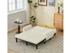Sofá| Sofá de dois lugares em veludo cotelê com espaço de armazenamento integrado - Elegância e funcionalidade para o dia a dia Bege