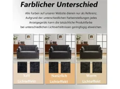 Hot Sofá de dois lugares, sofá para sala de estar, sofá com função de cama, encosto ajustável, tecido chenille, Preto