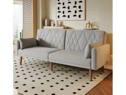 Online ModernLuxe Sofá de dois lugares 180x75x82 cm - Encosto ajustável - Veludo - Cinza Cinzento