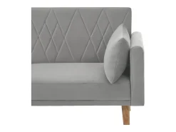 Online ModernLuxe Sofá de dois lugares 180x75x82 cm - Encosto ajustável - Veludo - Cinza Cinzento