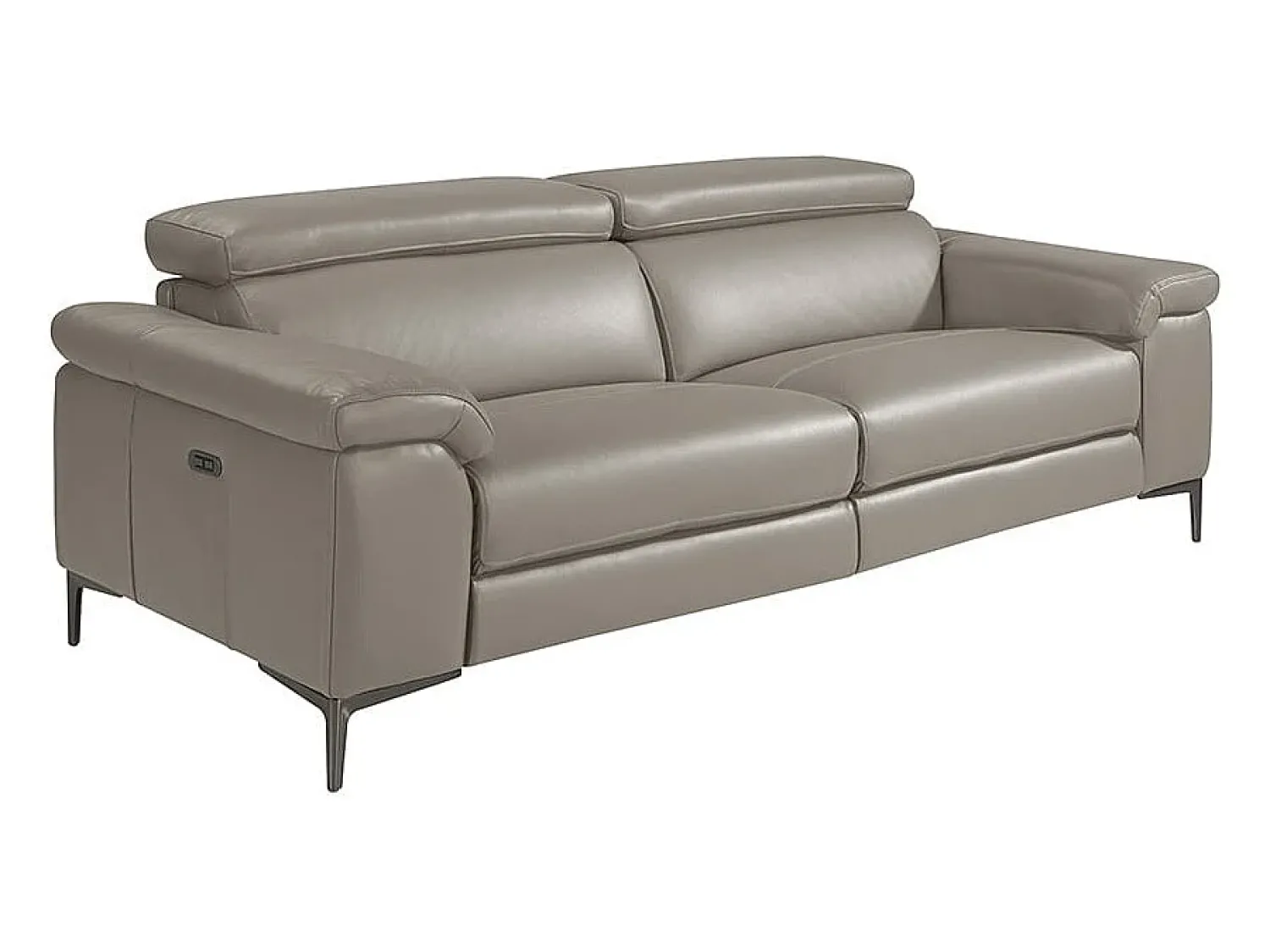 Discount Angel Cerda Sofá de relaxamento de 3 lugares em pele cinzenta escura 6122 Bege