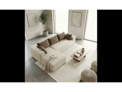 Sofá de sala Luna 3 lugares - branco areia esquerda Branco sujo