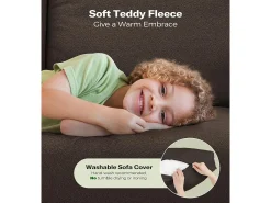 Sofá|DripeX Sofá de veludo marrom e confortável de 2 - Sofá de veludo marrom, com assento profundo de 55cm e apoios de braços - 128x78x89cm Castanho
