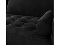 Sofá|DripeX Sofá de veludo de 2 - sofá, sofá moderno da sala de estar, com apoios de braços cônicos e pés, uma parte de baixo - 148,5x78x85cm Preto