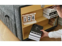 ModernLuxe Sofá dobrável moderno para 2 pessoas - com porta-copos - com portas de carregamento USB - com almofadas - tecido de pelúcia -^ Sofá