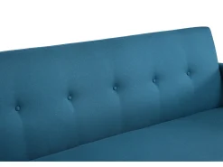 Concept-Usine Sofá Escandinavo Conversível 3 Lugares Azul Pato MALMO em Veludo - Confortável e Moderno^ Sofá