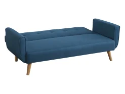 Concept-Usine Sofá Escandinavo Conversível 3 Lugares Azul Pato MALMO em Veludo - Confortável e Moderno^ Sofá
