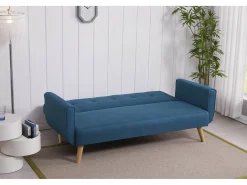 Concept-Usine Sofá Escandinavo Conversível 3 Lugares Azul Pato MALMO em Veludo - Confortável e Moderno^ Sofá