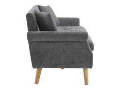 New ModernLuxe Sofá estofado chenille 2 lugares - 162x74x77 cm - Cinza Cinzento