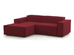 Online Talamo Italia Sofá fixo Dcagnan, Sofá modular grande de 2 lugares com península esquerda, 100% Fabricado na Itália, Sofá de tecido moderno, 240x170h70 cm, Vermelho