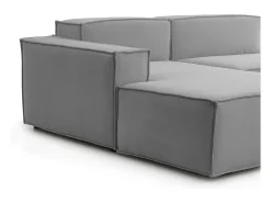 Talamo Italia Sofá fixo Dcagnan, Sofá modular grande de 2 lugares com península esquerda, 100% Fabricado na Itália, Sofá de tecido moderno, 240x170h70 cm, Cinza^ Sofá