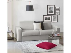 Talamo Italia Sofá fixo Dciucc, sofá de 3 lugares, 100% Fabricado na Itália, Sofá da sala em tecido acolchoado, com braços padrão, 220x95h90 cm, Cinza^ Sofá