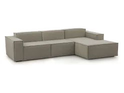 Talamo Italia Sofá fixo Ddzek, sofá modular de 3 lugares com península direita, 100% Fabricado na Itália, Sofá de tecido moderno, 300x170h70 cm, Taupe^ Sofá