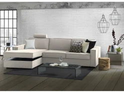 Sofá|Talamo Italia Sofá fixo Dfabbia, Sofá de canto, 100% Fabricado na Itália, Sofá da sala com, Península esquerda, com braços padrão, Cm 280x95h90, Taupe Cinzento