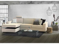 Talamo Italia Sofá fixo Dfabbia, Sofá de canto, 100% Fabricado na Itália, Sofá da sala com, Península esquerda, com braços padrão, Cm 280x95h90,^ Sofá