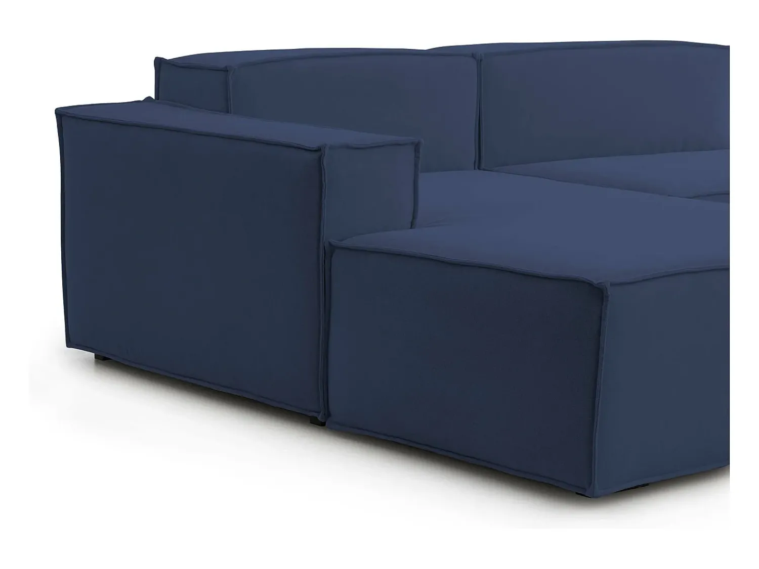 Sale Talamo Italia Sofá fixo Dflori, sofá modular de 3 lugares com península esquerda, 100% Fabricado na Itália, Sofá de tecido moderno, 300x170h70 cm, Azul