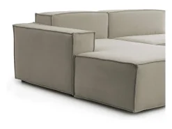 Sofá*Talamo Italia Sofá fixo Dgarzy, sofá modular de 4 lugares com península esquerda, 100% Fabricado na Itália, Sofá de tecido moderno, 340x170h70 cm, Taupe Cinzento